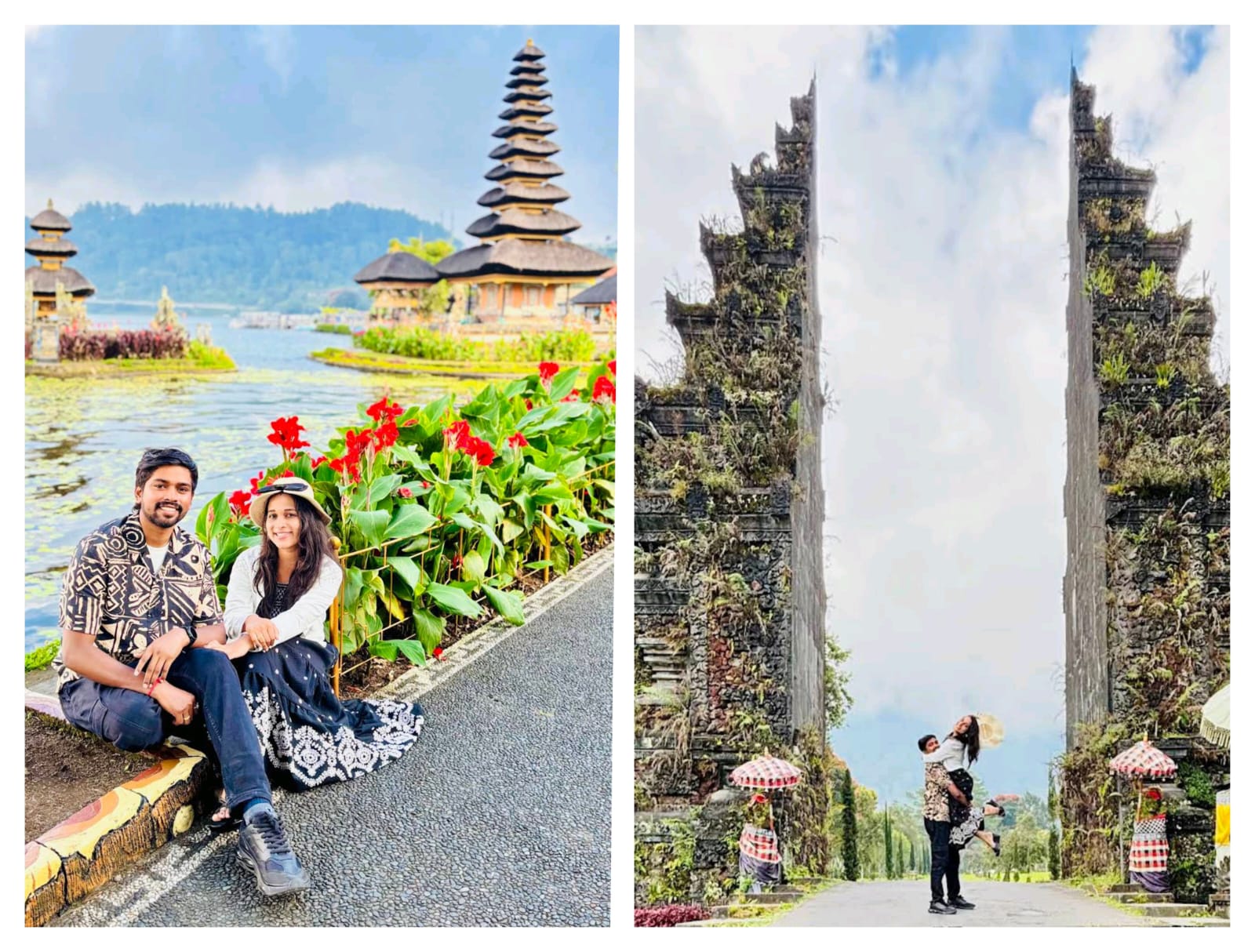 Couple under umbrella in Bali